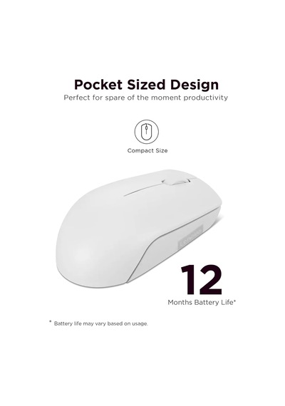 300 Kablosuz / Wireless Compact Mouse, Bulut Gri