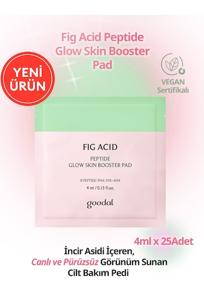 İncir Asidi İçeren Cilt Bakım Pedi 25 Adet Goodal Fig Acid Peptide Glow Skin Booster Pad