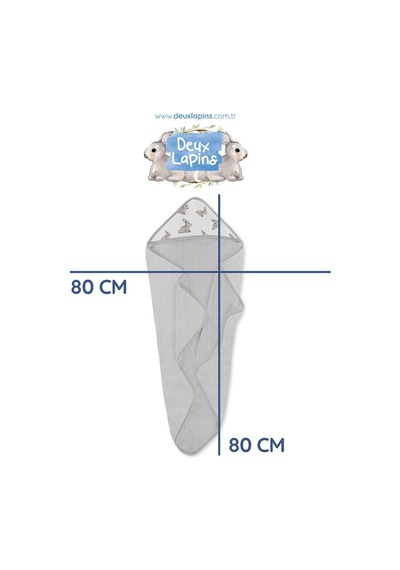 % 100 Pamuk Müslin Kurulanma Örtüsü Bébé Lapin Rose Towel819