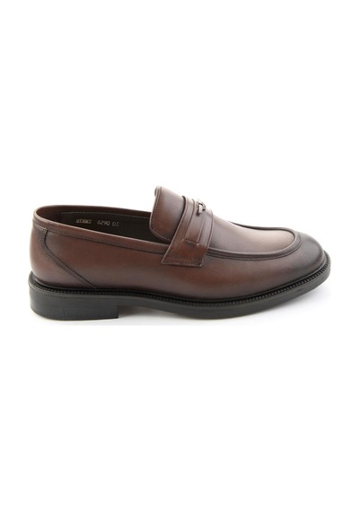 Kahve Antik Hakiki Deri Erkek Loafer Ayakkabı E01648629041