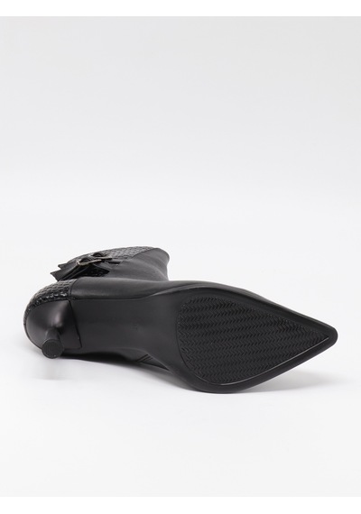 Nesilshoes Nesil Shoes Delux 730 Siyah Topuklu Kadın Kışlık Bot