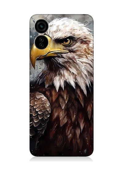 Tecno Spark 9 Pro Uyumlu Silikon Kılıf Asil Beyaz Başlı Siyah Kartal