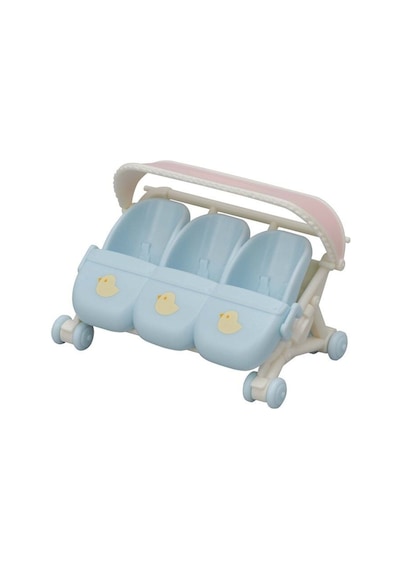 Sylvanian Families Üçüz Bebek Arabası Siyah
