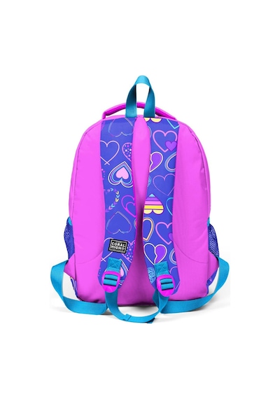 Coral High Kids Açık Pembe Lavanta Kalp Desenli 3'lü Okul Çanta Seti Set0123401