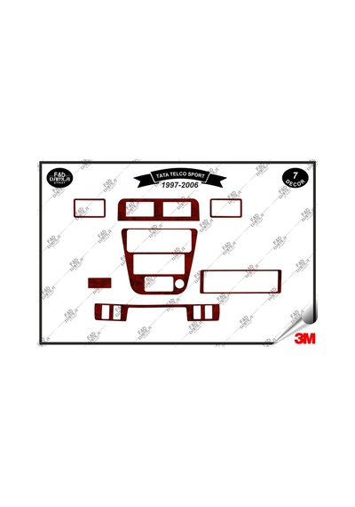 Tata Telco Sport 1997-2006 Torpido Konsol Trim Göğüs Maun Kaplama Set 7 Parça Maun
