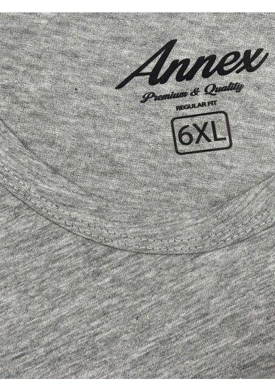 Yuvarlak Yaka Erkek Battal Düz Renk Pamuklu Basic Tshirt Gri