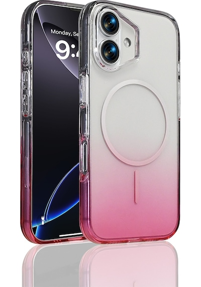 Apple, Uyumlu iPhone 16 Kılıf M-safe Şarj Özellikli Zore Septik Silikon Kapak Pembe