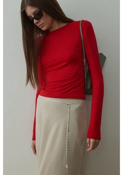 Suud Collection Kırmızı Kate Slim Tişört