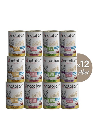 Anatolian Premium Karışık Ezme Yetişkin Kedi Konservesi 12 X 400 G