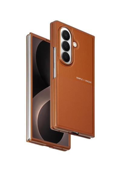 Samsung Galaxy Uyumlu Z Fold 8 Ultra Kılıf High Pu Deri Hdd Hbc-482 Siachen Case Kahverengi