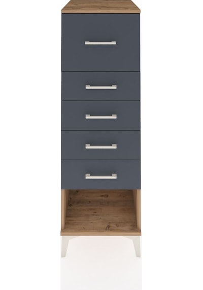 Kronos Dolap 5 Çekmeceli 44x59x134 Çam-antrasit Atlas Çam