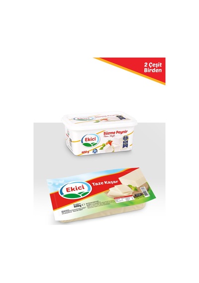 Ekici Taze Kaşar Peyniri 600 Gr + Ekici Süzme Peynir 400 Gr 2'li Lezzet Paketi