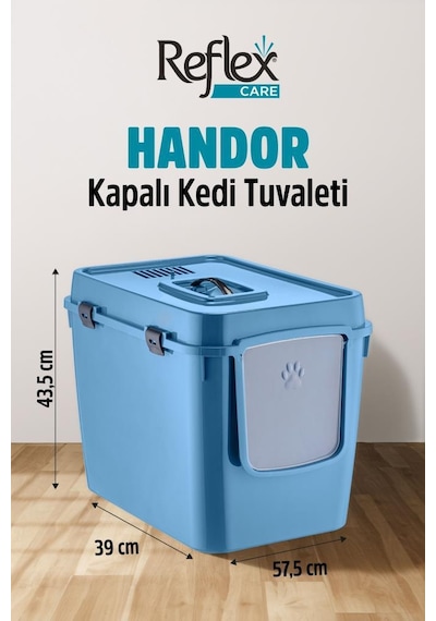 Reflex Care Handor Kapalı Kedi Tuvaleti Lacivert 57,5 X 43,5 X 39 Cm