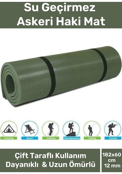 Özel Su Geçirmez 182 x 60 CM Hafif Pratik Dayanıklı Isı Yalıtım 12mm Kalınlık Köpük Askeri Haki Mat Çok Renkli