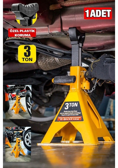 Stilmax Kaymaz Başlıklı Plastik Korumalı 3 Ton Kriko Standı 1 Ad