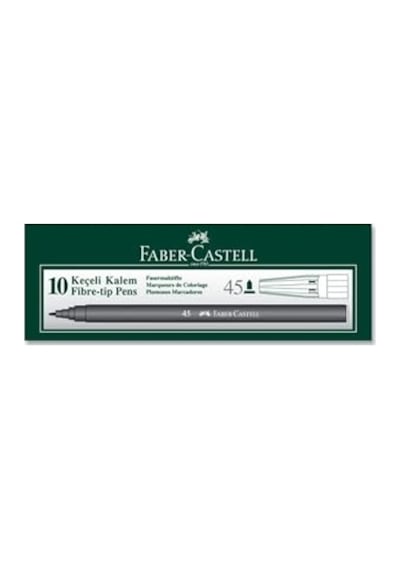 Faber-castell İğne Uçlu Keçeli Kalem Seti, 10 Lu, Siyah Renk, Havalandırmalı Kapak, Kağıt Ve Karton Yüzeyler İçin Uygun