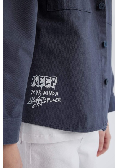 DeFacto Erkek Çocuk Oversize Geniş Kalıp Kapüşonlu Gabardin Uzun Kollu Gömlek D3194A825SPAR153 DeFacto Erkek Çocuk Oversize Geniş Kalıp Kapüşonlu Gabardin Uzun Kollu Gömlek D3194A825SPAR153