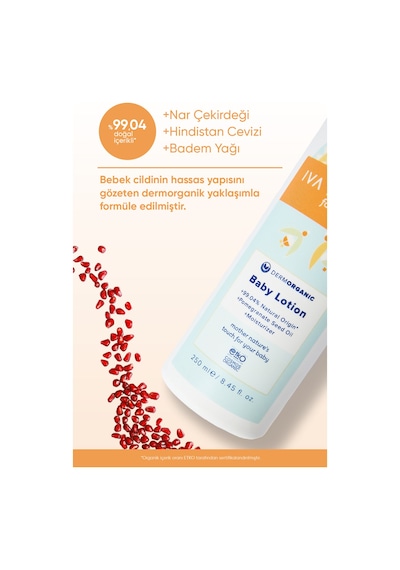 Iva Natura Organik Sertifikalı %98 Doğal Besleyici Bebek Losyonu Shea Ve Nar Özlü 250ml