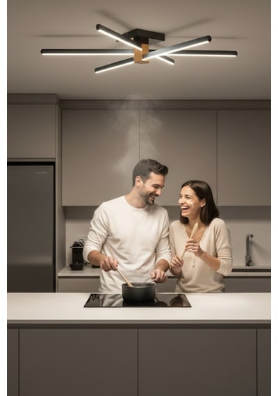 Nova 6 Silver Led Tavan Avize Kumandalı Dim Edilir Aşağı Işık Beyaz Işık