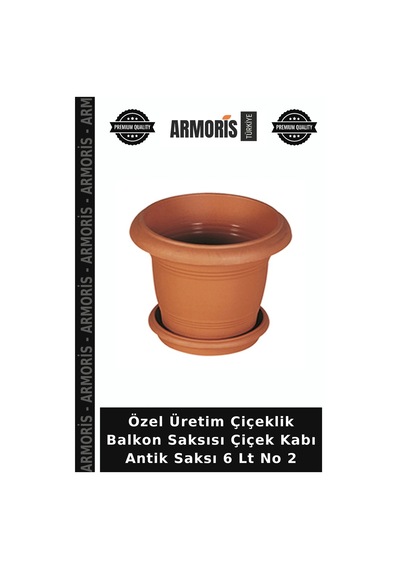 Özel Üretim Çiçeklik Balkon Saksısı Çiçek Kabı Antik Saksı 6 Lt No 2