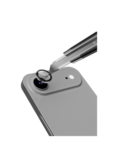 Apple Uyumlu iPhone 17 Air Zore Mikro Kamera Lens Koruyucu Siyah