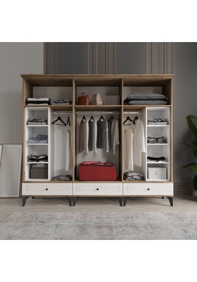 Beenal Nisa 6 Kapaklı Gardırop Dolap 240cm Atlantik Çam-aytaşı