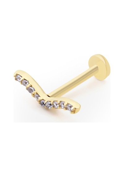 14 Ayar Altın Taşlı Ala Tragus Küpe