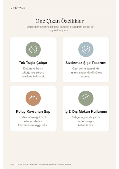 Bubbleglow Otomatik Köpük Tabancası Pembe Tek Dokunuş, Işıklı Gövde