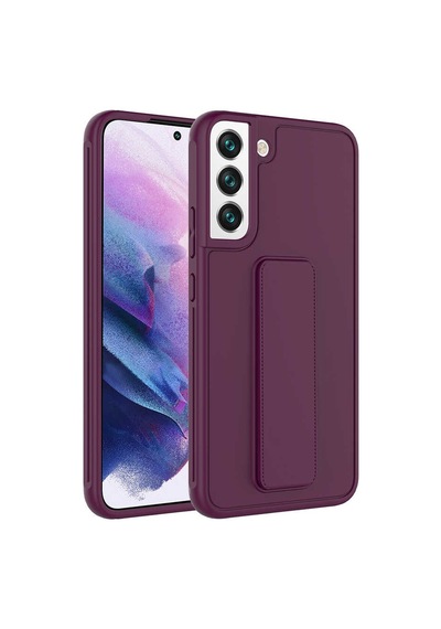 Galaxy S22 Plus Kılıf Zore Qstand Kapak Mürdüm