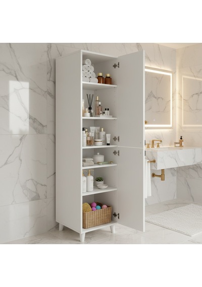 Bari Çok Amaçlı Depolama Dolabı Banyo Dolabı Erzak Dolabı Mutfak Organizeri Kapaklı Raflı Dolap Beyaz Bari Çok Amaçlı Depolama Dolabı Banyo Dolabı Erzak Dolabı Mutfak Organizeri Kapaklı Raflı Dolap Beyaz