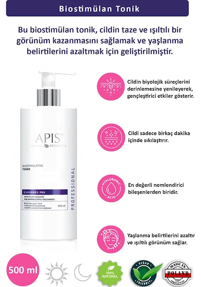 Apis Natural Exosomes Pro Bitkisel Egzosom İçeren Biyostimüle Edici Tonik 500 ML