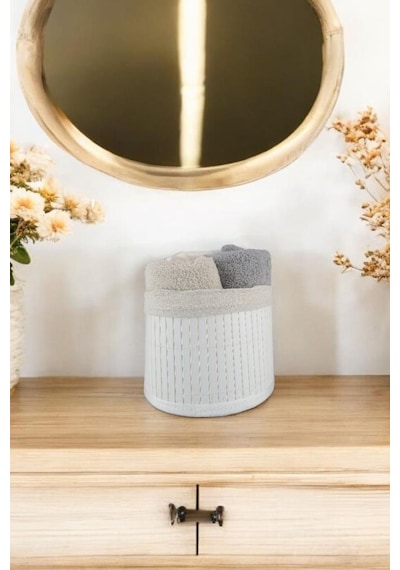 Digithome Bambu Çok Amaçlı Saklama Kutusu Düzenleyici Küçük Boy Organizer Beyaz 18 Cm - Cl-6008-4 C1-1-121