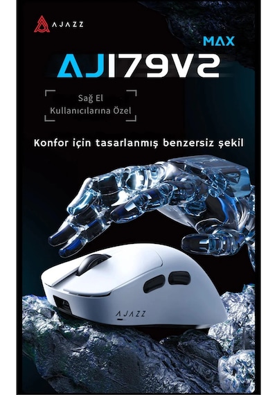 Aj179v2 Max 3 Modlu Kablolu-2.4ghz-bluetooth 1000hz 12.000 Dpı-paw 3311 Optik Sensör Oyuncu Mouse Diğer