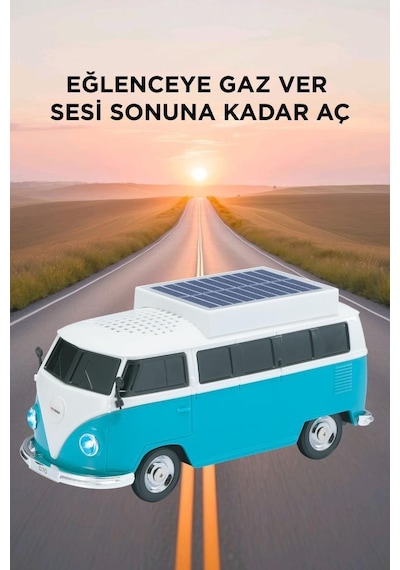 Torima D70 5 W Güçlü Ses Vosvos Tasarımlı Solar Şarjlı Bluetooth Hoparlör