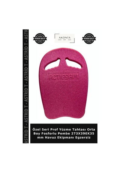 Özel Seri Prof Yüzme Tahtası Orta Boy Fosforlu Pembe 273x390x35 Mm Havuz Ekipmanı Egzersiz