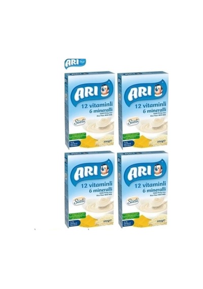 Arı Mama 12 Vitaminli 6 Mineralli Sütlü Pirinçli Mama 4 Adet 200 Gr