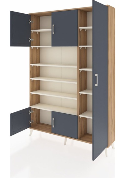 Arges Dolap 11 Raflı 5 Kapaklı 132x30x195 Çam-antrasit/aytaşı Çam Arges Dolap 11 Raflı 5 Kapaklı 132x30x195 Çam-antrasit/aytaşı Çam
