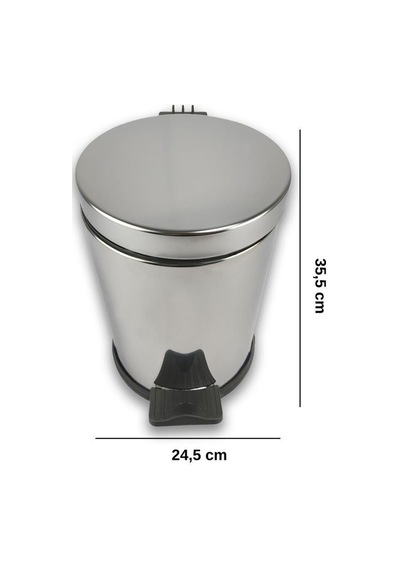 Digithome Mutfak Çelik Çöp Kovası 12 Lt - 405 C1-1-163 Gri