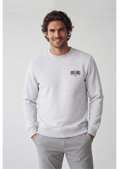 Jack & Jones Jack&jones 12298492 Jjaero Sweat Crew Neck Whıte Erkek Sweatshirt BEYAZ