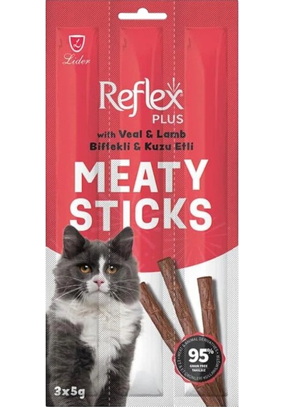 Meaty Sticks Biftekli Ve Kuzu Etli Kedi Ödül Çubuğu 3x5gr