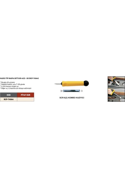 Fett Cp Gratex Çapak Alma Raspa Seti Kazıcı Tip Raspa Seti Scr-6 2 -sd Rcp-74064