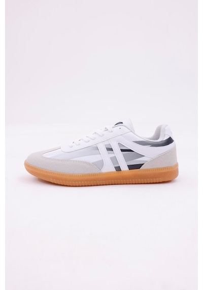 Dijital Baskı Unisex Beyaz-füme Sneaker Ayakkabı Beyaz-füme