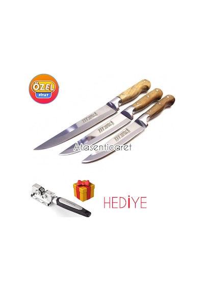 Lazoğlu Sürmene 3'lü Kurban Bıçak Seti Sürmene Bileyici