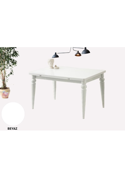 Yanlardan Açılır 80 X 120 Yakamoz Arda Masa Topkapı Ayak Beyaz