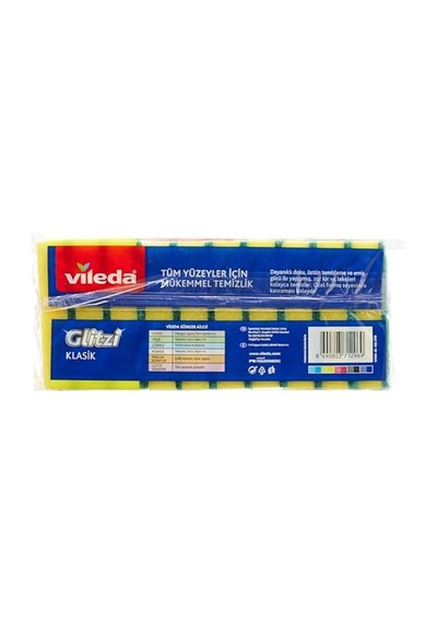 Düz Hijyenik Bulaşık Süngeri 8 2'li Promosyon Paket Yeşil