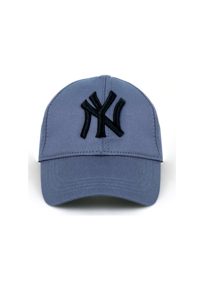 Unisex Gri Renk Siyah Logo Beyzbol Ny New York Şapka - Unisex Gri