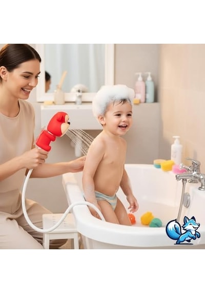 Sevimli Hayvan Figürlü Bebek Duş Başlığı Annelerin Yardımcısı Eğitici Banyo Oyuncağı, Kolay Kurulum, El-göz Koordinasyonu Geliştirici, Çocuklar İçin Renkli Ve Eğlenceli