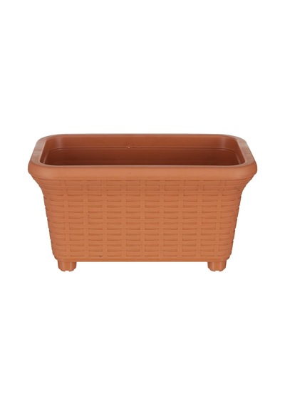 Hb01 Hasır Balkon Saksı Tabaklı 33cm, 6.5 Litre Kiremit