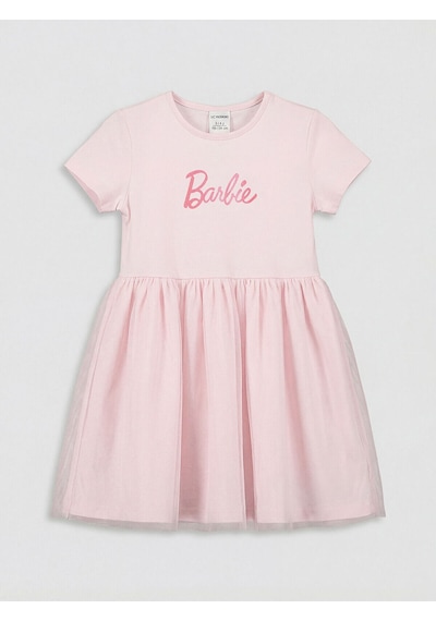 Özmarka Yeni Sezon Barbie Baskılı Kız Çocuk Tütü Elbise Pembe