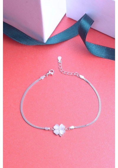Innuendo Jewelry 925 Ayar Gümüş Sedefli Yonca Bileklik Gümüş